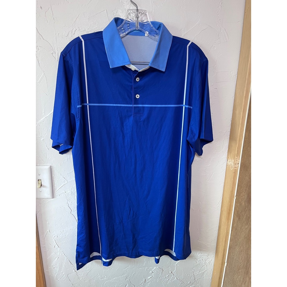 Draddy Sport Mens Royal Blue Performance Polo Shirt Stretch Size Medium M‎